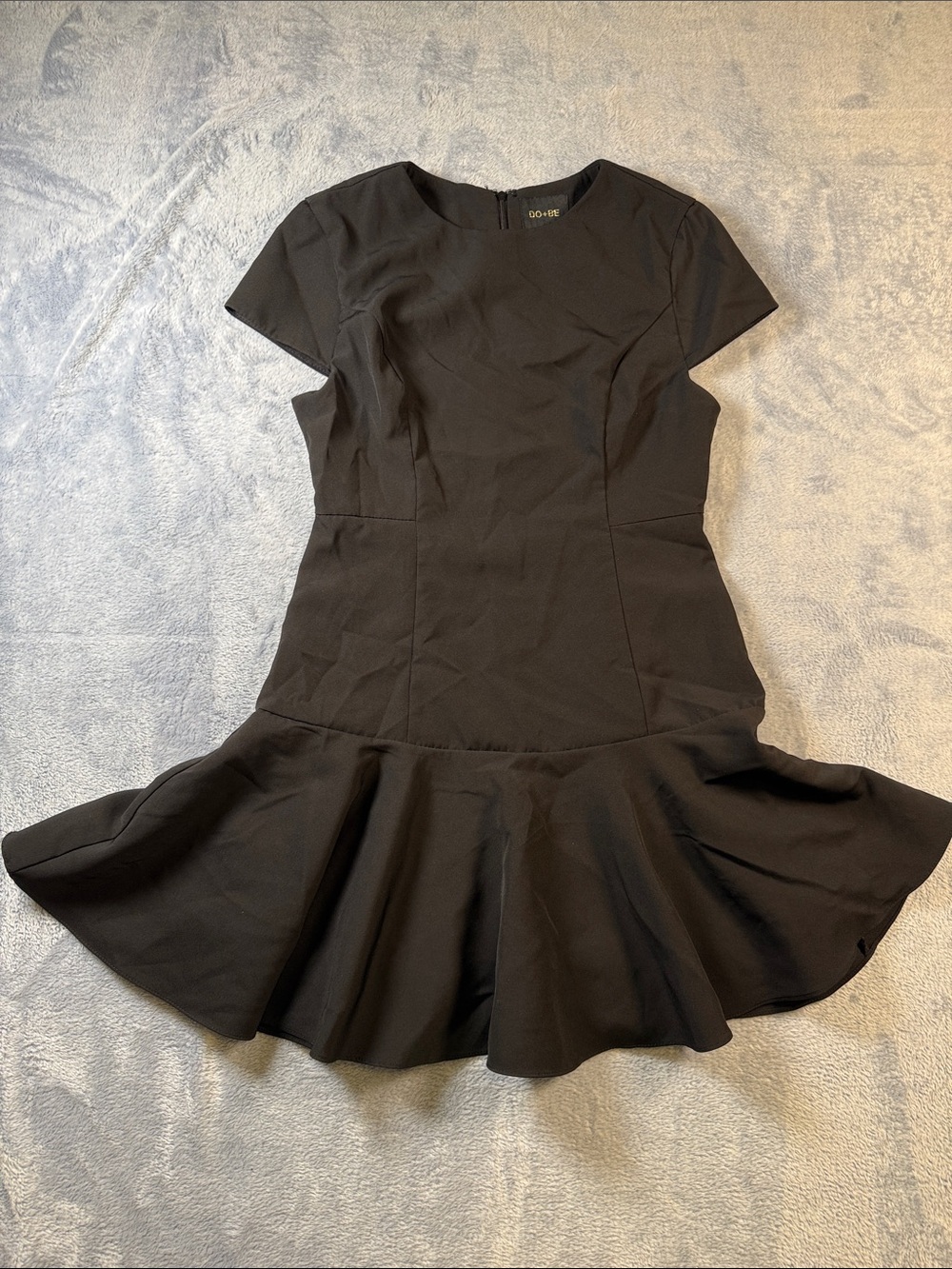DO+BE Black Fit & Flare Peplum Hem Mini Dress #3240-5
